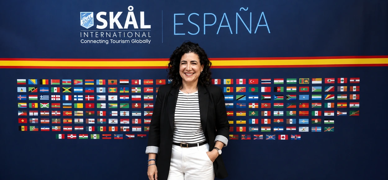 Carolina Gallego durante un encuentro de Skål